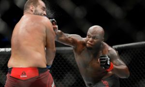 Derrick Lewis, right, punches Bulgaria's Blagoy Ivanov