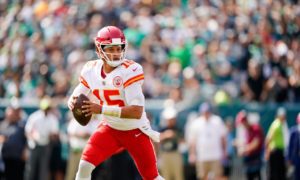 Kansas City Chiefs quarterback Patrick Mahomes in action
