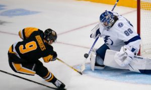 Tampa Bay Lightning goaltender Andrei Vasilevskiy (88) stops a shot
