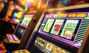A close up on a slot machine