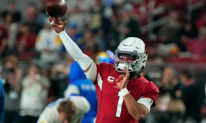 Arizona Cardinals quarterback Kyler Murray warms up prior to an NFL football game