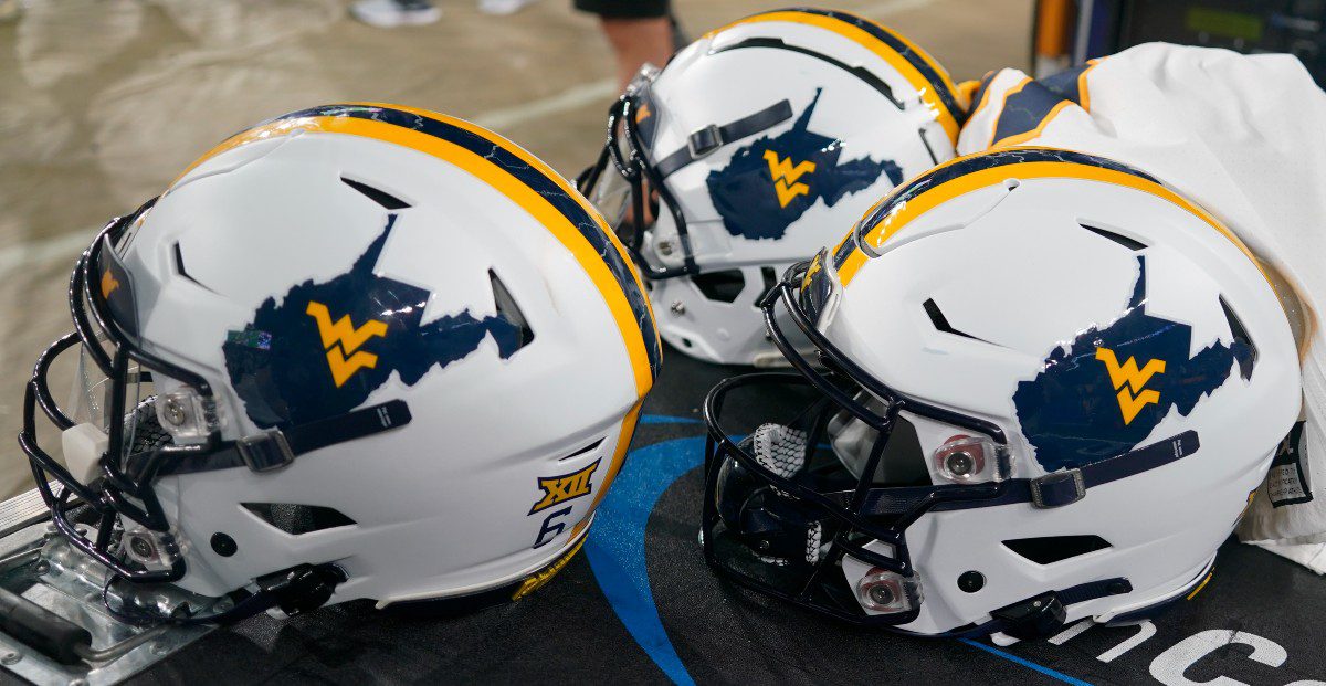 West Virginia football helmets for story on regulators issuing a cease-and-desist to Bovada.