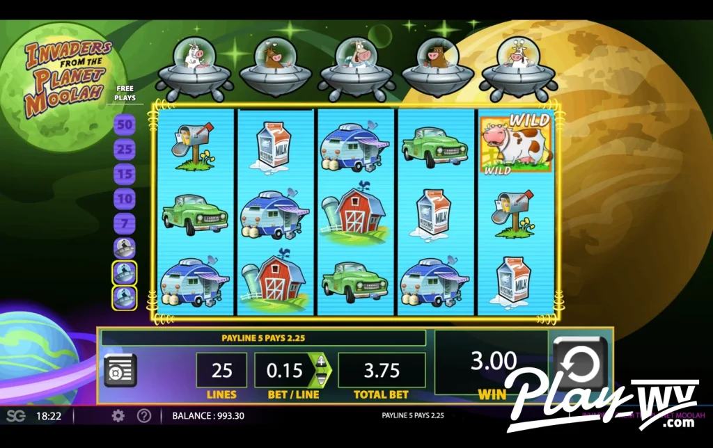 Regular win moment on Invaders From the Planet Moolah