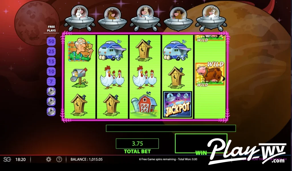 Wild feature display in the Invaders From the Planet Moolah slot