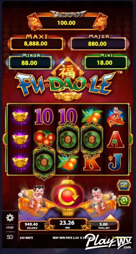 Big win moment on Fu Dao Le